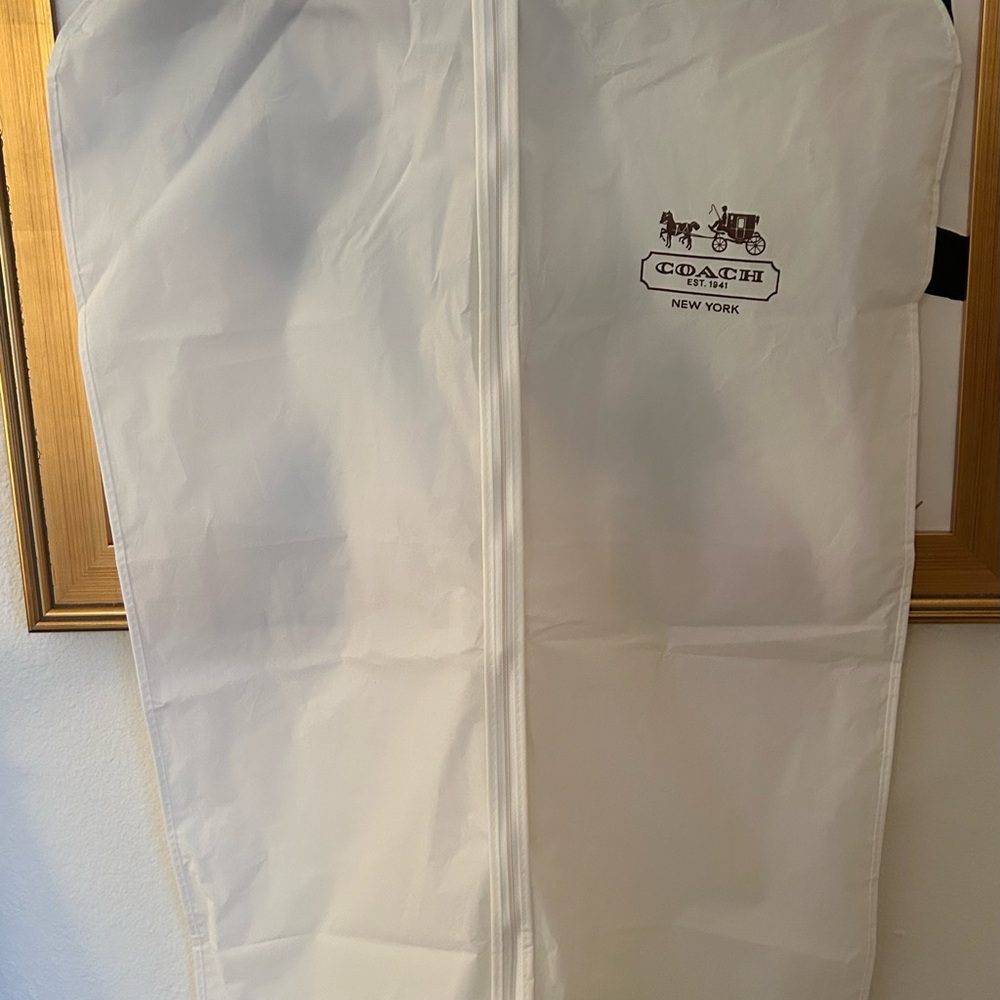Coach White and Brown Garment Bag